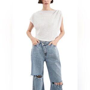 IN THE MOOD FOR LOVE | NWT Biarritz top in white sequin | size large